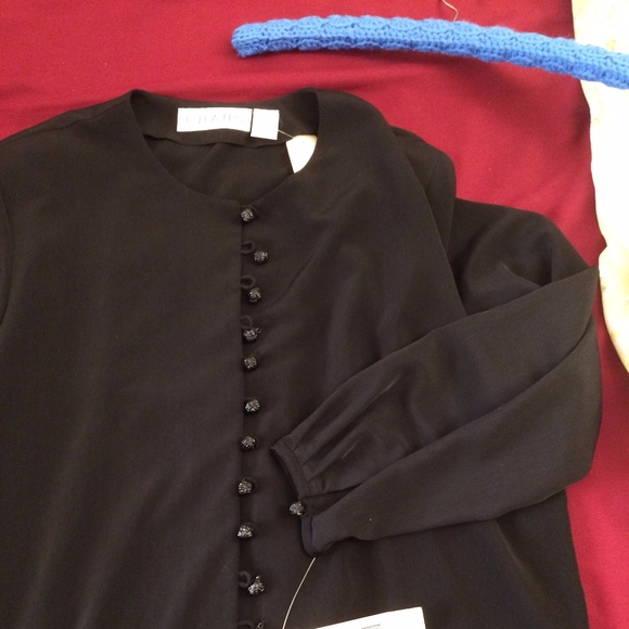 NWT Black button-down top - Picture 4 of 5